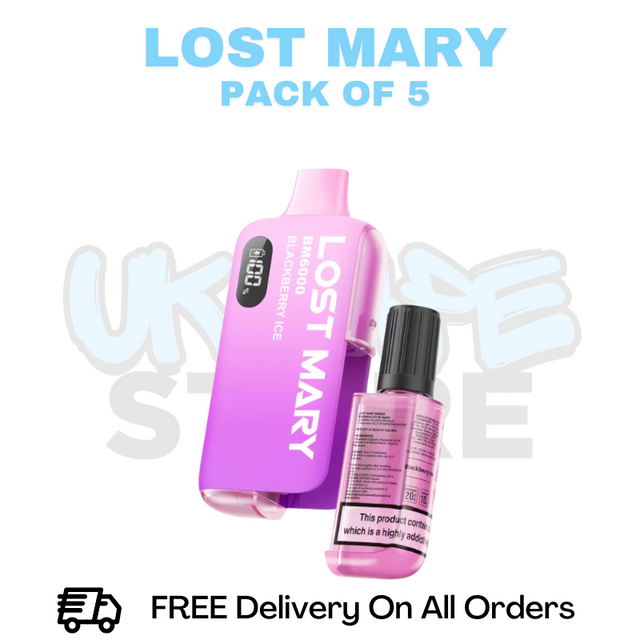 Buy Online Blackberry Ice Lost Mary BM6000 6K Puff Box Of 5