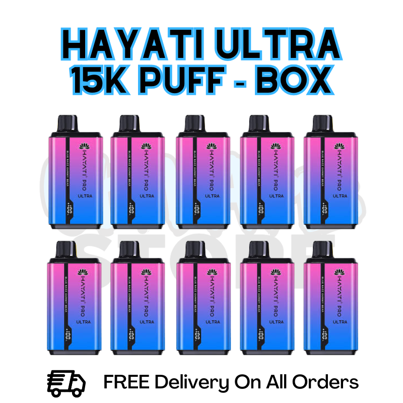 Buy Online Blue Razz Gummy Bear Hayati Pro Ultra 15K Puffs Box Of 10 - £85.99