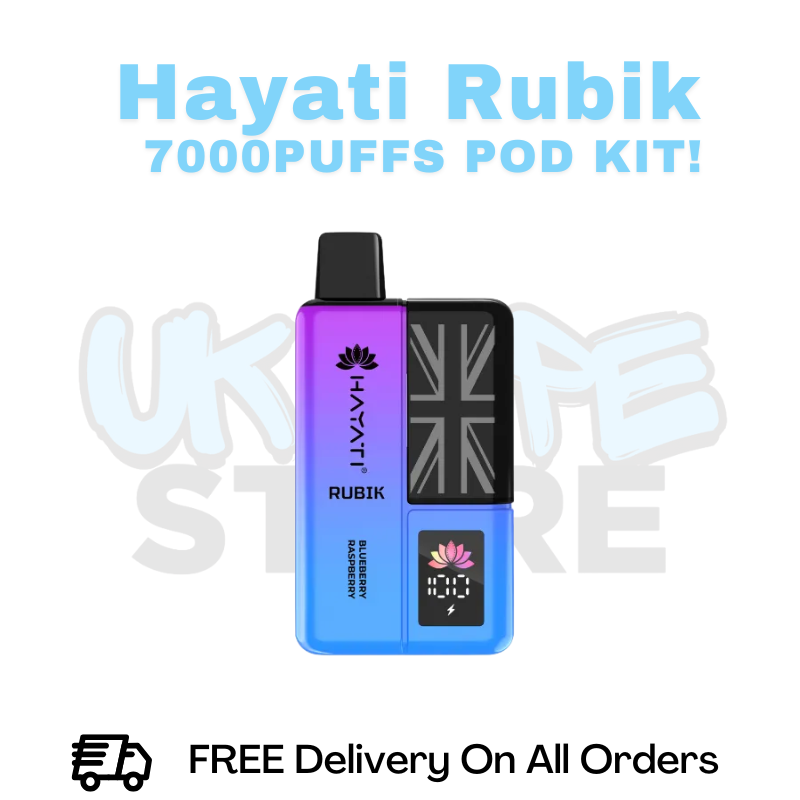 Buy Online Blueberry Raspberry Hayati Rubik 7000 7K Puff Pod Kit - £6.99