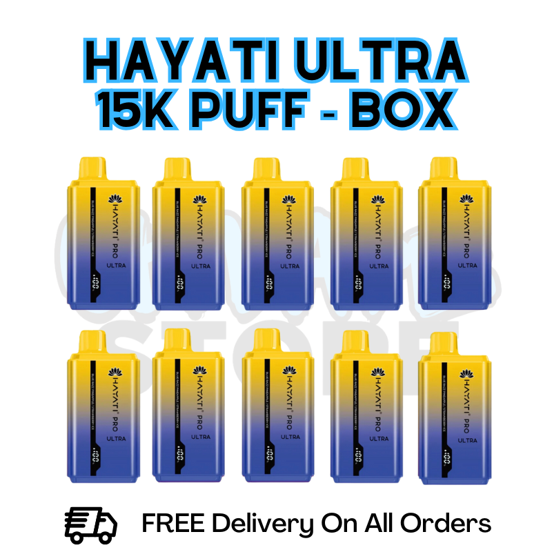 Buy Online Blue Razz Pineapple/ Strawberry Ice Hayati Pro Ultra 15K Puffs Box Of 10 - £85.99