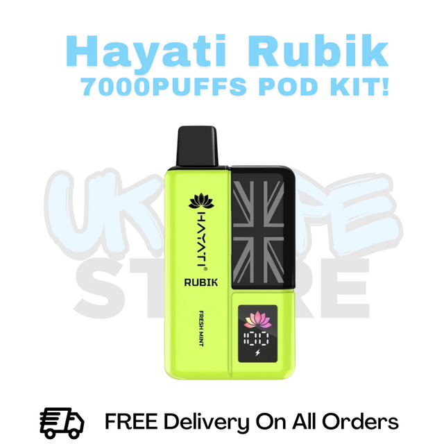 Buy Online Fresh Mint Hayati Rubik 7000 7K Puff Pod Kit - £6.99