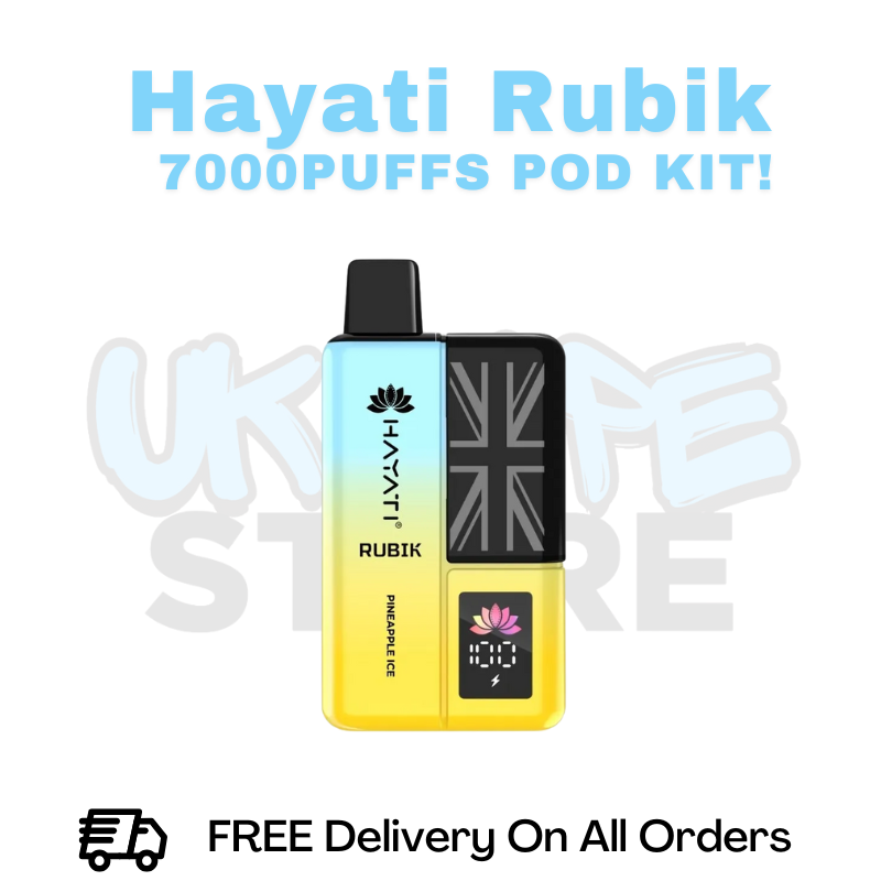 Buy Online Pineapple Ice Hayati Rubik 7000 7K Puff Pod Kit - £6.99